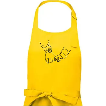 Kuchyňská zástěra Táta a syn ruce obrys - Pánská zástěra na vaření - Univerzální velikost ( Žlutá )