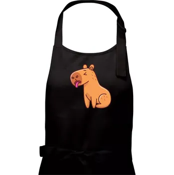Kuchyňská zástěra Unavená kapybara - Dámská zástěra na vaření - Univerzální velikost ( Černá )