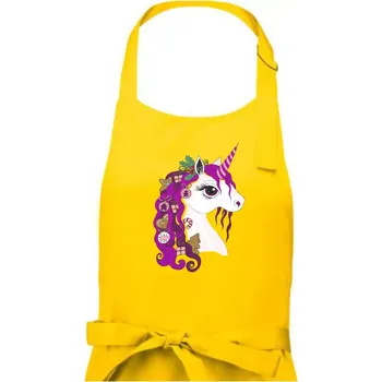 Kuchyňská zástěra Vánoční jednorožec - Dámská zástěra na vaření - Univerzální velikost ( Žlutá )