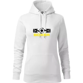 Dámská mikina Boxer Píst - Mikina dámská Cape s kapucí - XS ( Bílá )