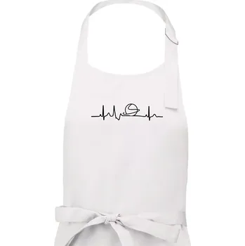 Kuchyňská zástěra Ekg padel míček - Dámská zástěra na vaření - Univerzální velikost ( Bílá )