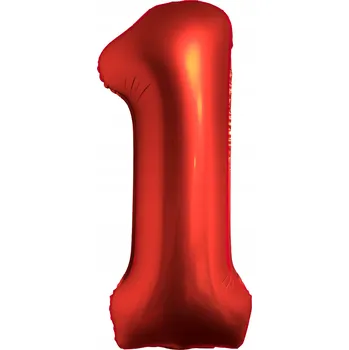 Balónek Fóliový balónek Číslice 1 Červený matný 100 cm