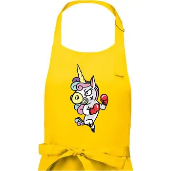 Kuchyňská zástěra Jednorožec box - Pánská zástěra na vaření - Univerzální velikost ( Žlutá )