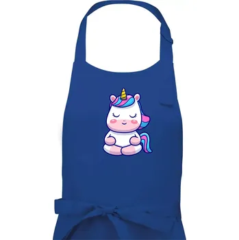 Kuchyňská zástěra Yoga jednorožec - relax - Pánská zástěra na vaření - Univerzální velikost ( Královská modrá )
