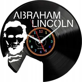 Hodiny ABRAHAM LINCOLN NÁSTĚNNÉ HODINY DEKORATIVNÍ MODERNÍ VINYLOVÁ DESKA