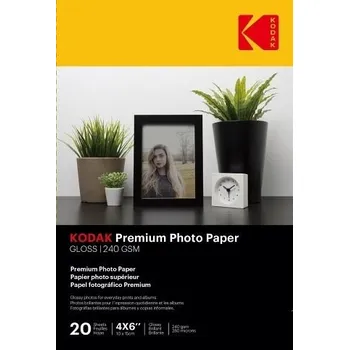 Fotopapír Fotografický papír lesklý Kodak Premium 240 g/m2 / 4R / 10x15cm / 20 kusů /