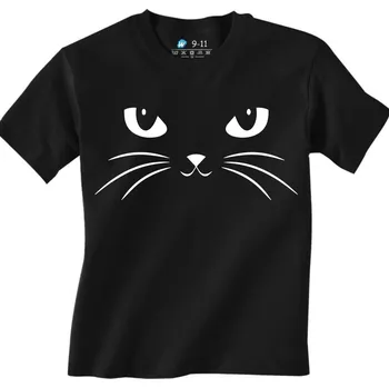 Chlapecké tričko Dětské tričko Kočičí Pohled ve Tmě (Velikost: 12-13, Barva: Černá)