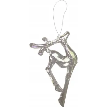 Vánoční dekorace VÁNOČNÍ PŘÍVĚSKOVÁ VÁNOČNÍ KOULE Sob duhový 14x8cm