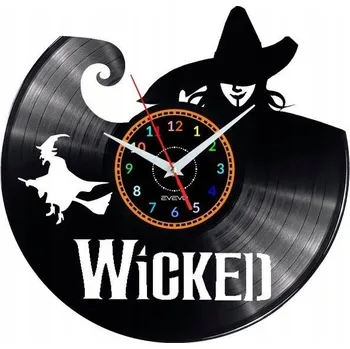 Hodiny ČARODĚJNICE NÁSTĚNNÉ HODINY DEKORATIVNÍ MODERNÍ VINYLOVÁ DESKA VINYL NA ZEĎ P
