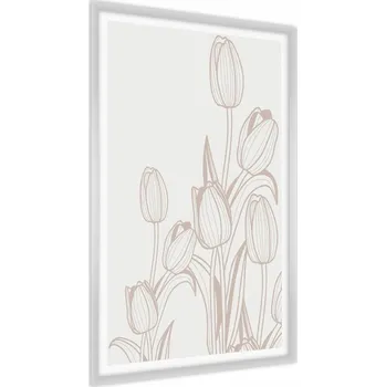 Obraz Zarámovaný Plakát TULIPÁNY Listy Boho Dekor 30x40