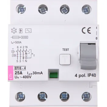 vypínač Proudový chránič ETI Polam 240 V IP20 25 A