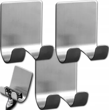 Věšák Koupelnové háčky 3ks sada stříbrné věšáky 3M samolepicí háček