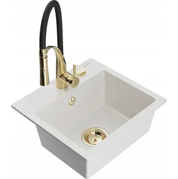 Granitový dřez Jednokomorový granitový dřez MEXEN bílý