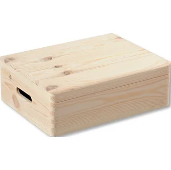 Úložný box Kesper 69501 Úložný box s výklopným víkem borovice 39 x 29 x 13,5 cm, M, přírodní