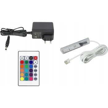 LED páska 1x RGB LED klipsy pro polic skleněné police SADA Kabel Bílý