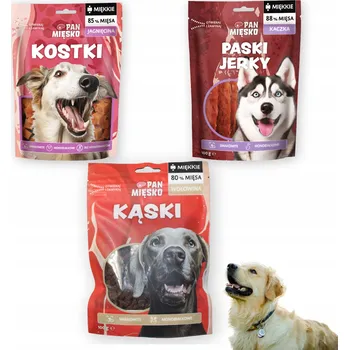 Pamlsek pro psa SADA 3 MASOVÝCH POCHOUTEK PRO PSY Pan Mięsko VYSOKÝ OBSAH MASA MIX CHUTÍ