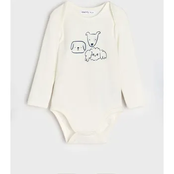 Sinsay - Body s&nbsp;potiskem - krémová - 774EM-01X - 774EM-01X-62