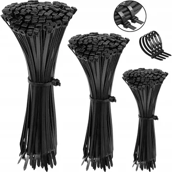 Stahovací páska Upínací pásky, černé stahovací pásky 3,6 mm 300 ks