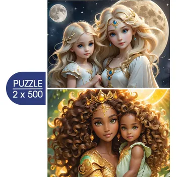 Puzzle Puzzle Alipson Puzzle Měsíc a slunce, 2 × 500 dílky + k objednávce puzzle zdarma