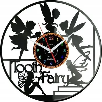 Hodiny Zoubková víla Nástěnné hodiny Vinylová deska Moderní dekorativní dárek