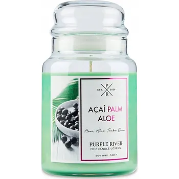 Svíčka Sójová vonná svíčka Acai Palm & Aloe Purple River