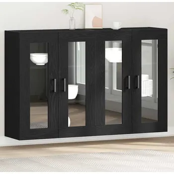 Komoda vidaXL Nástěnné skříně 2 pcs Černý dub 69,5 x 34 x 90 cm [3334316]