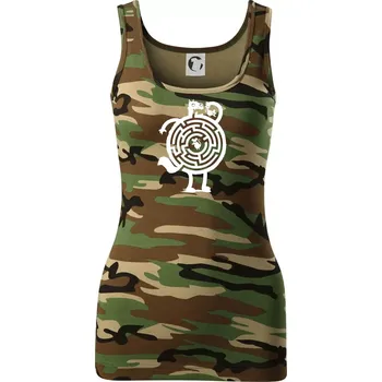 Dámské tričko Kočka a myš bludiště - Dámské Maskáčové tílko - S ( Hnědý maskáč )