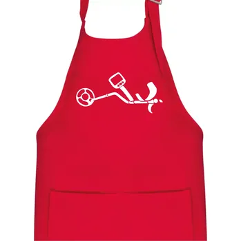 Kuchyňská zástěra Detektor na hledání kovů - Dětská zástěra na vaření - Univerzální velikost ( Červená )