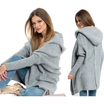 Dámský svetr Setin dámský svetr šedý oversize, délka k bokům, velikost XS/S