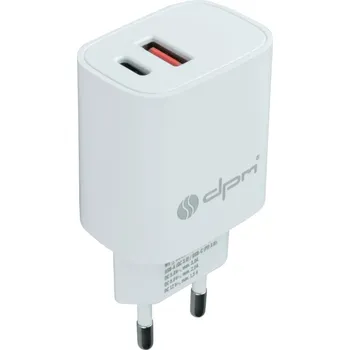 Síťová nabíječka 2 x USB (A+C), QuickCharge, 3 A, bílá