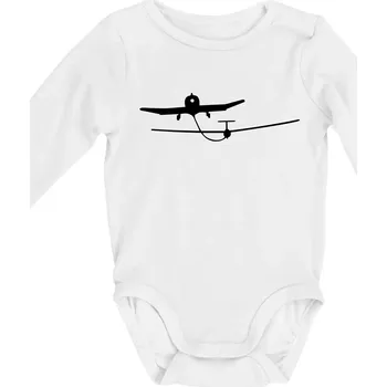 Kojenecký body Tažení kluzáku - Body kojenecké s dlouhým rukávem - Dlouhý r. do 3 měs ( Bílá )