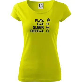 Play eat sleep repeat padel - Dámské triko Pure - L ( Limetková )