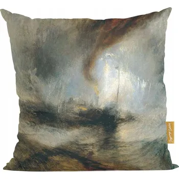 Polštář Polštář Sněžná bouře: Parník vplouvající do přístavu - William Turner