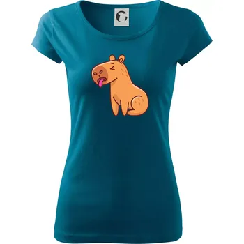 Dámské tričko Unavená kapybara - Dámské triko Pure - XS ( Petrolejová )