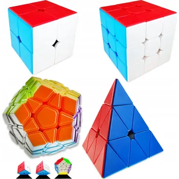 ostatní stavebnice SADA KOSTEK 2x2 + 3x3 + Pyramida + Megaminx ORIGINÁLNÍ SEŘÍZENÉ