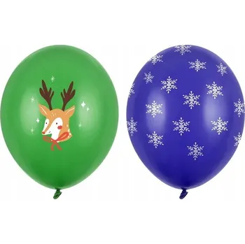 Balónek Balónek Veselé Vánoce Sob Sněhové Vločky Sníh 30 cm