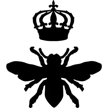 Samolepící dekorace Samolepka na stěnu včela a koruna 15x13cm