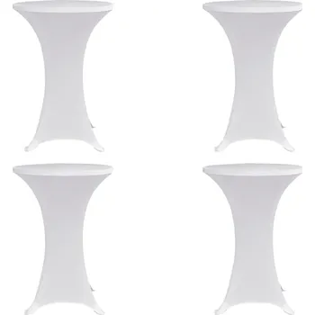 Potah na židli zahrada-XL Návlek na koktejlový stůl Ø 80 cm bílý strečový 4 ks 279070