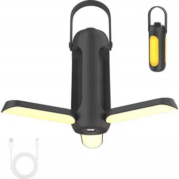 Stojací lampa LED kempingová lucerna, vintage styl, 1000 lm, solární napájení