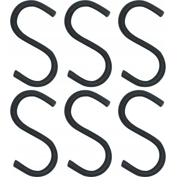 Věšák Háčky na kuchyňskou tyč černé 7,5 cm 6 ks