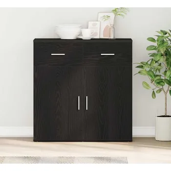 Příborník do zásuvky vidaXL Servírovací skříň Černý dub 78 x 38 x 80 cm kompozitní dřevo [871677]