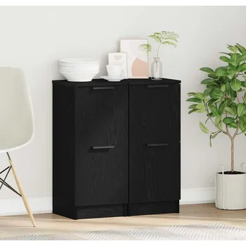 Komoda vidaXL Servírovací skříň 2 pcs Černý dub 30 x 30 x 70 cm [862099]