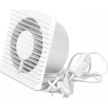 Domácí ventilátor KOUPELNOVÝ VENTILÁTOR NA ZEĎ SE ZÁSTRČKOU A VYPÍNAČEM TICHÝ Fi 80