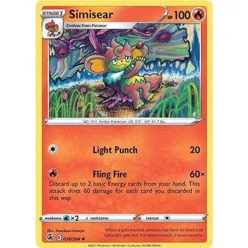 Karetní hra Simisear 038/264 - Fusion Strike Typ karty: Reverse Holo