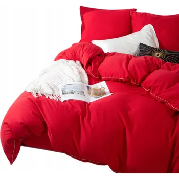 Povlečení Povlečení Queen Premium 140x200 Červená se zlatou Bizou