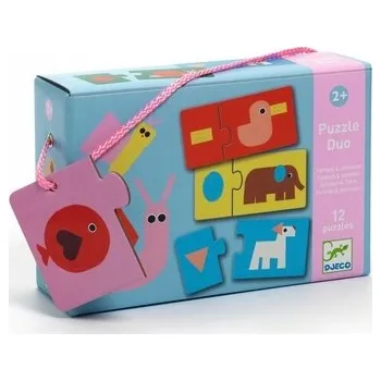 Puzzle Djeco: Puzzle duo TVARY A ZVÍŘATA 8256