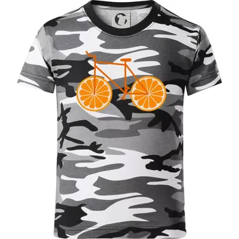 Chlapecké oblečení Kolo pomeranč (Moňas) - Dětské maskáčové triko - 122 cm/6 let ( Šedý maskáč )