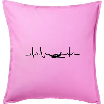 Polštář EKG letadlo - Polštář 50x50 - 50x50 - Pouze potah ( Růžová )