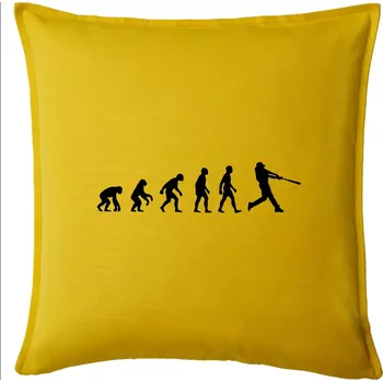 Polštář Evoluce baseball pálkař odpal - Polštář 50x50 - 50x50 - Pouze potah ( Žlutá )