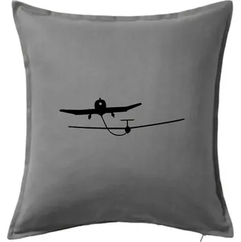 Polštář Tažení kluzáku - Polštář 50x50 - 50x50 - Pouze potah ( Tmavě šedý melír )